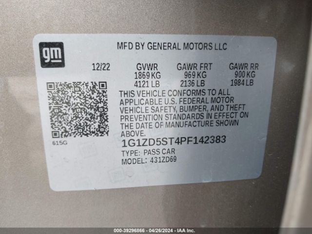 Photo 8 VIN: 1G1ZD5ST4PF142383 - CHEVROLET MALIBU 