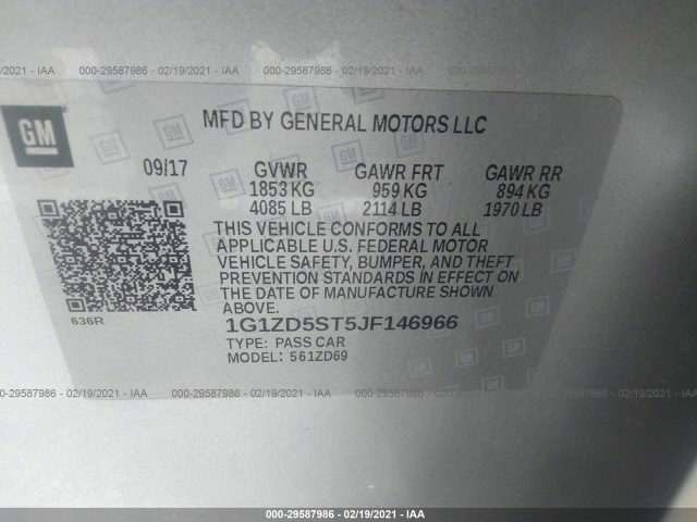 Photo 8 VIN: 1G1ZD5ST5JF146966 - CHEVROLET MALIBU 