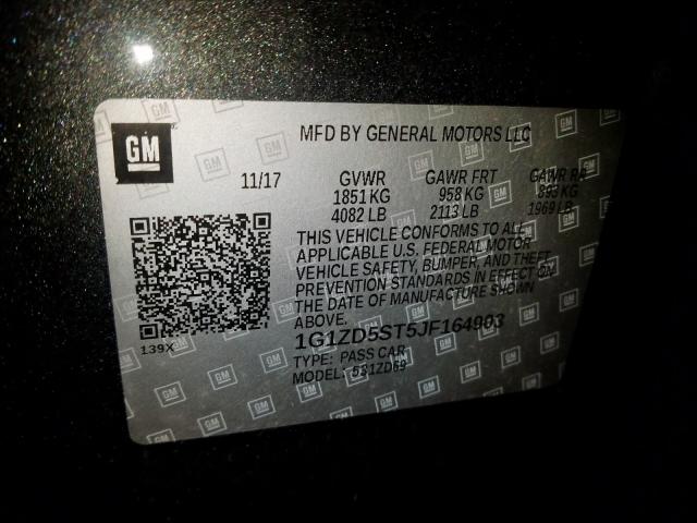 Photo 9 VIN: 1G1ZD5ST5JF164903 - CHEVROLET MALIBU LT 