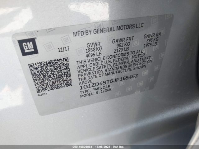 Photo 8 VIN: 1G1ZD5ST5JF165453 - CHEVROLET MALIBU 