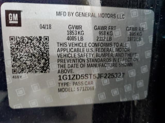 Photo 9 VIN: 1G1ZD5ST5JF225327 - CHEVROLET MALIBU LT 