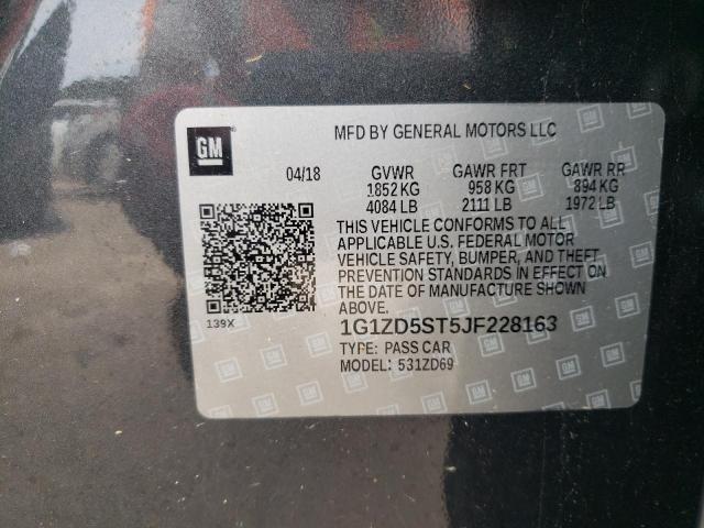 Photo 9 VIN: 1G1ZD5ST5JF228163 - CHEVROLET MALIBU LT 