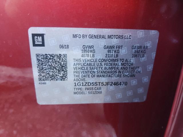 Photo 9 VIN: 1G1ZD5ST5JF246470 - CHEVROLET MALIBU LT 