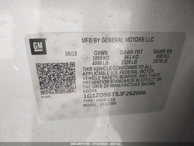 Photo 8 VIN: 1G1ZD5ST5JF262006 - CHEVROLET MALIBU 