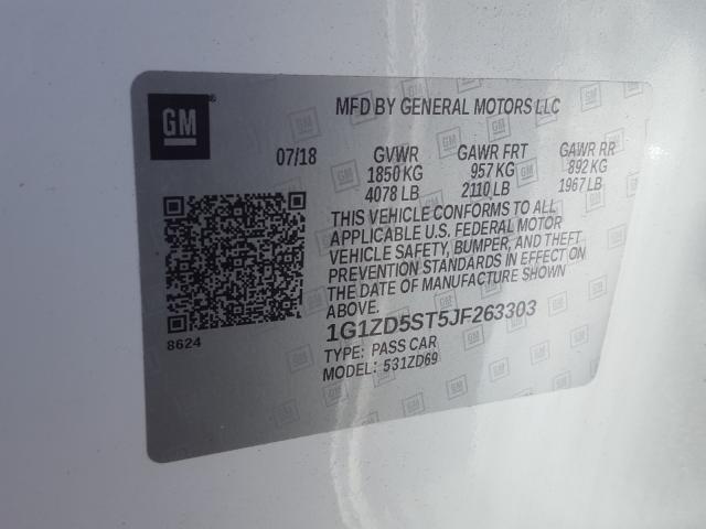 Photo 9 VIN: 1G1ZD5ST5JF263303 - CHEVROLET MALIBU LT 