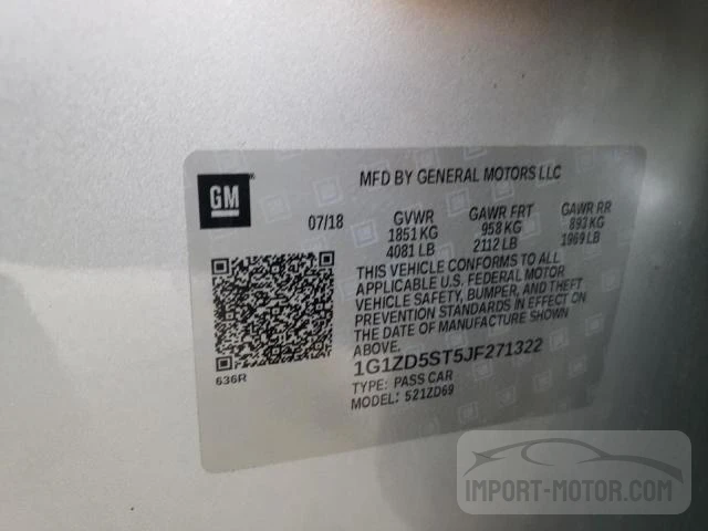 Photo 9 VIN: 1G1ZD5ST5JF271322 - CHEVROLET MALIBU 