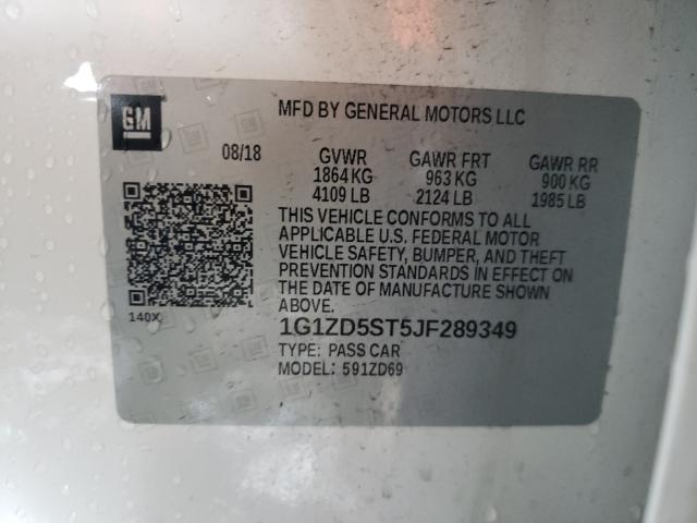 Photo 9 VIN: 1G1ZD5ST5JF289349 - CHEVROLET MALIBU LT 