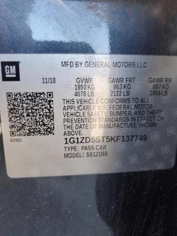 Photo 11 VIN: 1G1ZD5ST5KF137749 - CHEVROLET MALIBU LT 