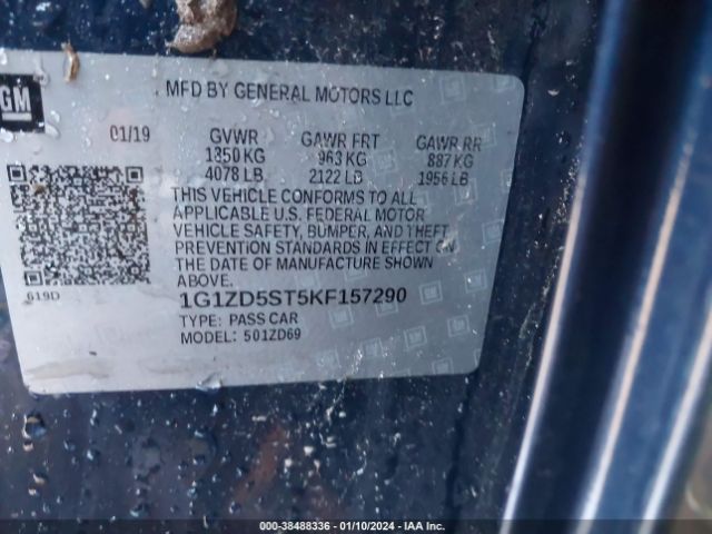 Photo 8 VIN: 1G1ZD5ST5KF157290 - CHEVROLET MALIBU 