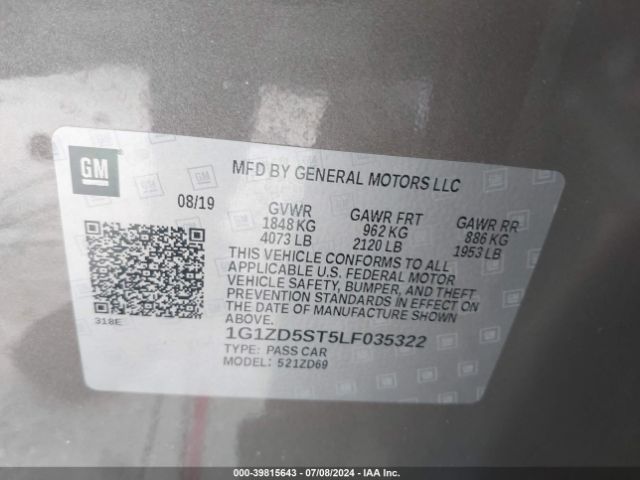 Photo 8 VIN: 1G1ZD5ST5LF035322 - CHEVROLET MALIBU 