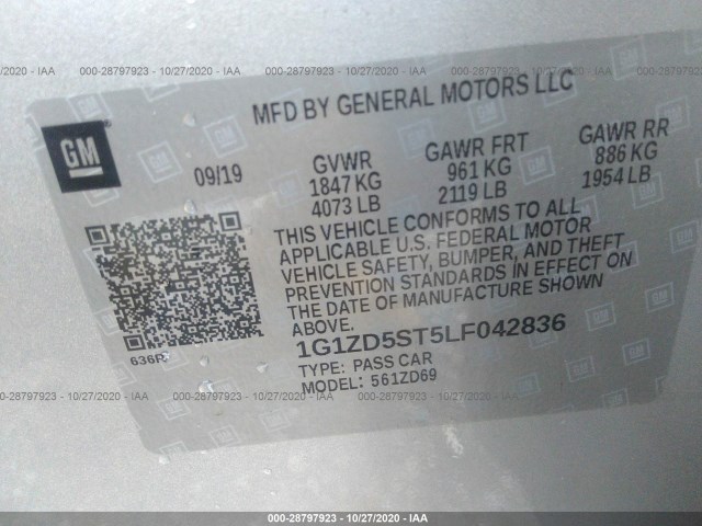 Photo 8 VIN: 1G1ZD5ST5LF042836 - CHEVROLET MALIBU 