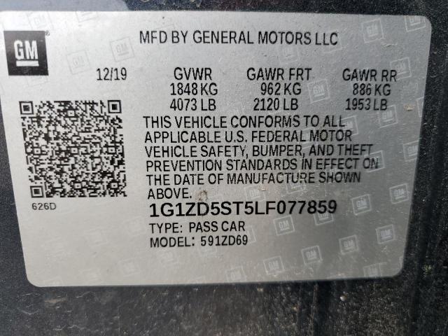 Photo 12 VIN: 1G1ZD5ST5LF077859 - CHEVROLET MALIBU 