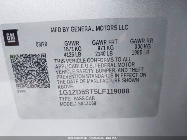 Photo 8 VIN: 1G1ZD5ST5LF119088 - CHEVROLET MALIBU 