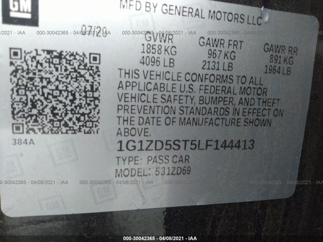 Photo 8 VIN: 1G1ZD5ST5LF144413 - CHEVROLET MALIBU 