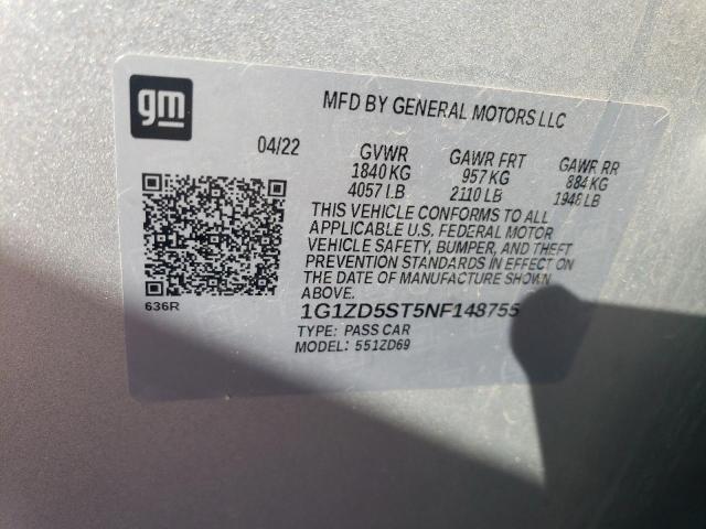 Photo 12 VIN: 1G1ZD5ST5NF148755 - CHEVROLET MALIBU 