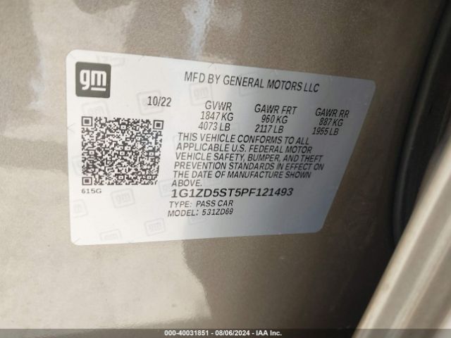 Photo 8 VIN: 1G1ZD5ST5PF121493 - CHEVROLET MALIBU 