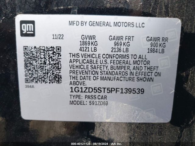 Photo 8 VIN: 1G1ZD5ST5PF139539 - CHEVROLET MALIBU 