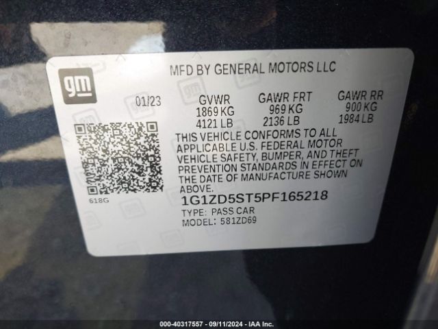 Photo 8 VIN: 1G1ZD5ST5PF165218 - CHEVROLET MALIBU 