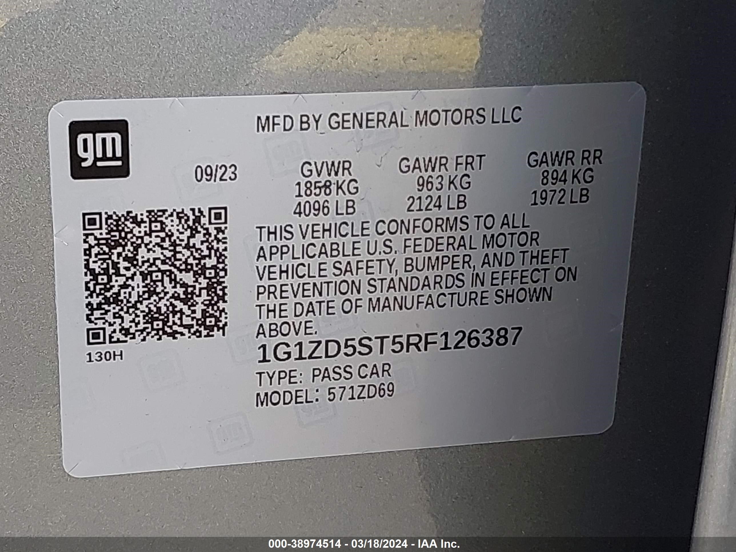 Photo 8 VIN: 1G1ZD5ST5RF126387 - CHEVROLET MALIBU 