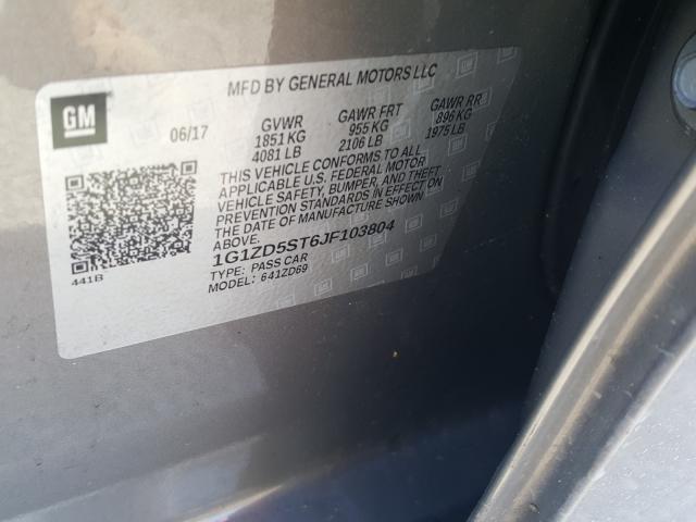 Photo 9 VIN: 1G1ZD5ST6JF103804 - CHEVROLET MALIBU LT 