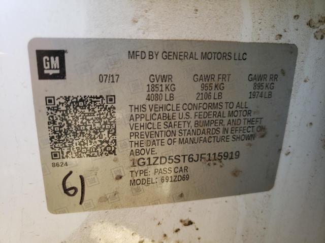 Photo 9 VIN: 1G1ZD5ST6JF115919 - CHEVROLET MALIBU LT 