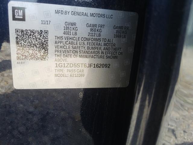 Photo 9 VIN: 1G1ZD5ST6JF162092 - CHEVROLET MALIBU LT 