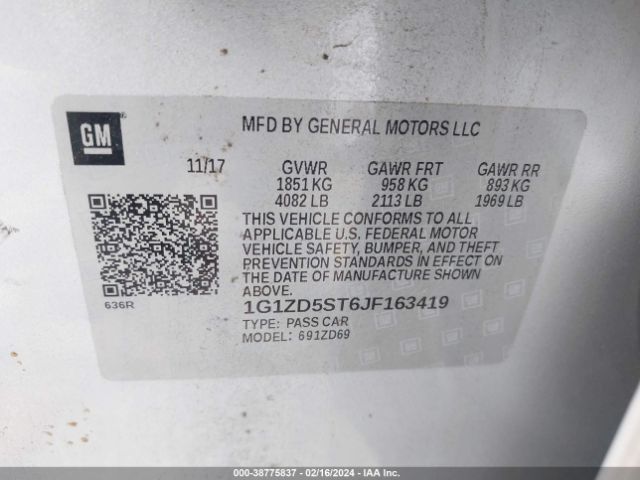 Photo 8 VIN: 1G1ZD5ST6JF163419 - CHEVROLET MALIBU 