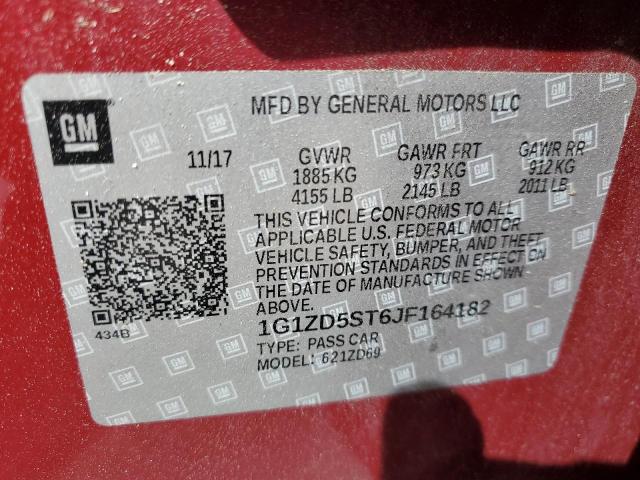 Photo 12 VIN: 1G1ZD5ST6JF164182 - CHEVROLET MALIBU 