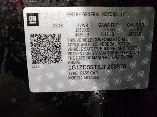 Photo 11 VIN: 1G1ZD5ST6JF208570 - CHEVROLET MALIBU LT 