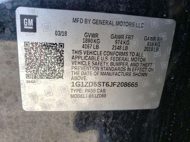 Photo 9 VIN: 1G1ZD5ST6JF208665 - CHEVROLET MALIBU LT 