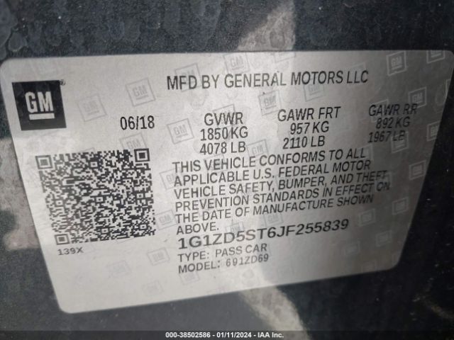 Photo 8 VIN: 1G1ZD5ST6JF255839 - CHEVROLET MALIBU 