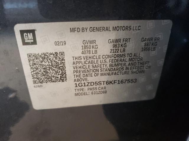 Photo 9 VIN: 1G1ZD5ST6KF167553 - CHEVROLET MALIBU LT 