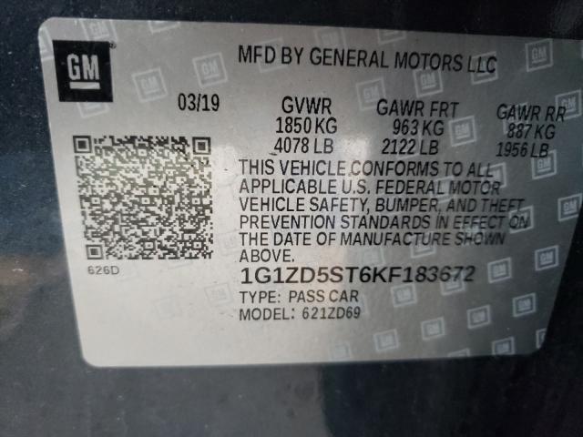 Photo 9 VIN: 1G1ZD5ST6KF183672 - CHEVROLET MALIBU LT 