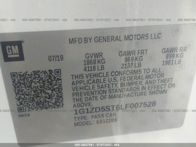 Photo 8 VIN: 1G1ZD5ST6LF007528 - CHEVROLET MALIBU 