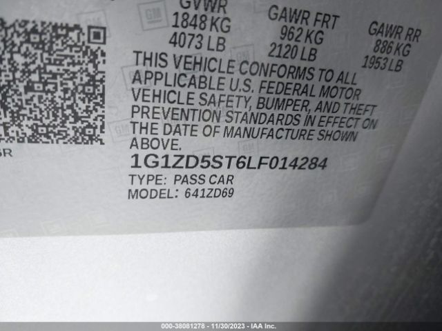 Photo 8 VIN: 1G1ZD5ST6LF014284 - CHEVROLET MALIBU 