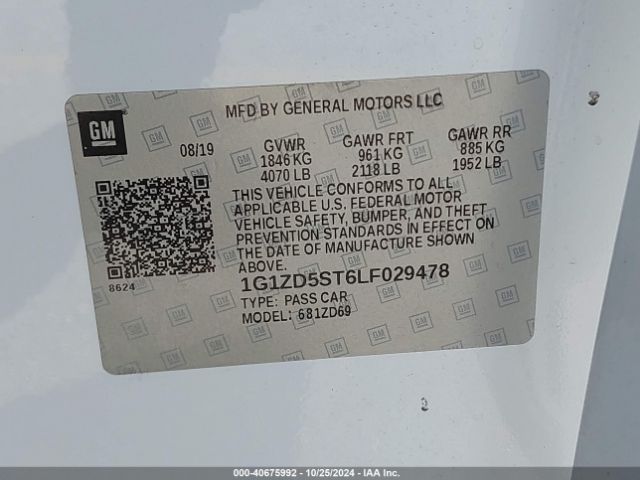 Photo 8 VIN: 1G1ZD5ST6LF029478 - CHEVROLET MALIBU 