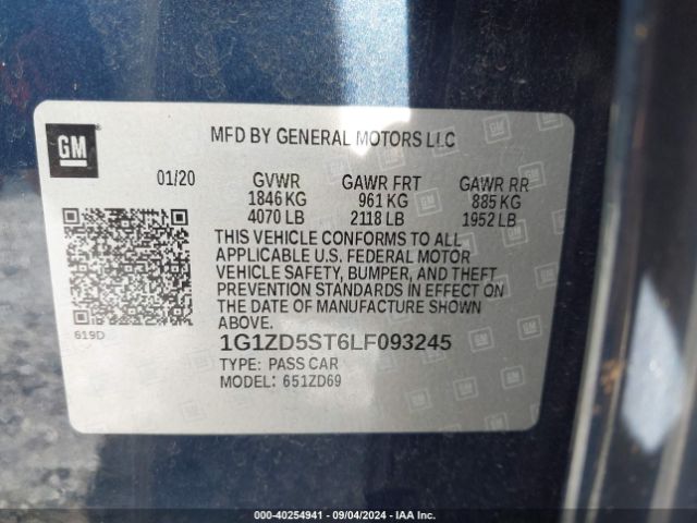 Photo 8 VIN: 1G1ZD5ST6LF093245 - CHEVROLET MALIBU 