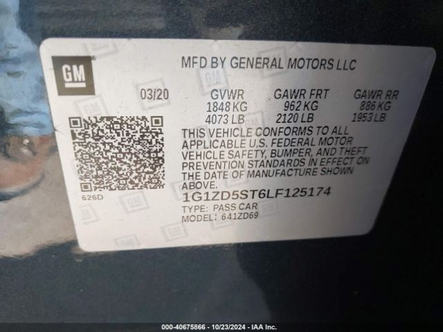 Photo 8 VIN: 1G1ZD5ST6LF125174 - CHEVROLET MALIBU 