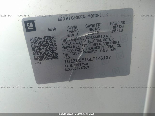 Photo 8 VIN: 1G1ZD5ST6LF146137 - CHEVROLET MALIBU 