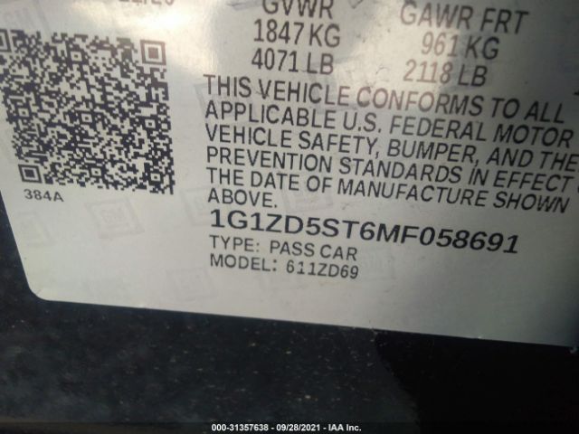 Photo 8 VIN: 1G1ZD5ST6MF058691 - CHEVROLET MALIBU 