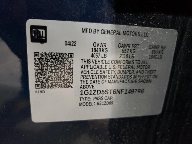 Photo 11 VIN: 1G1ZD5ST6NF149798 - CHEVROLET MALIBU LT 