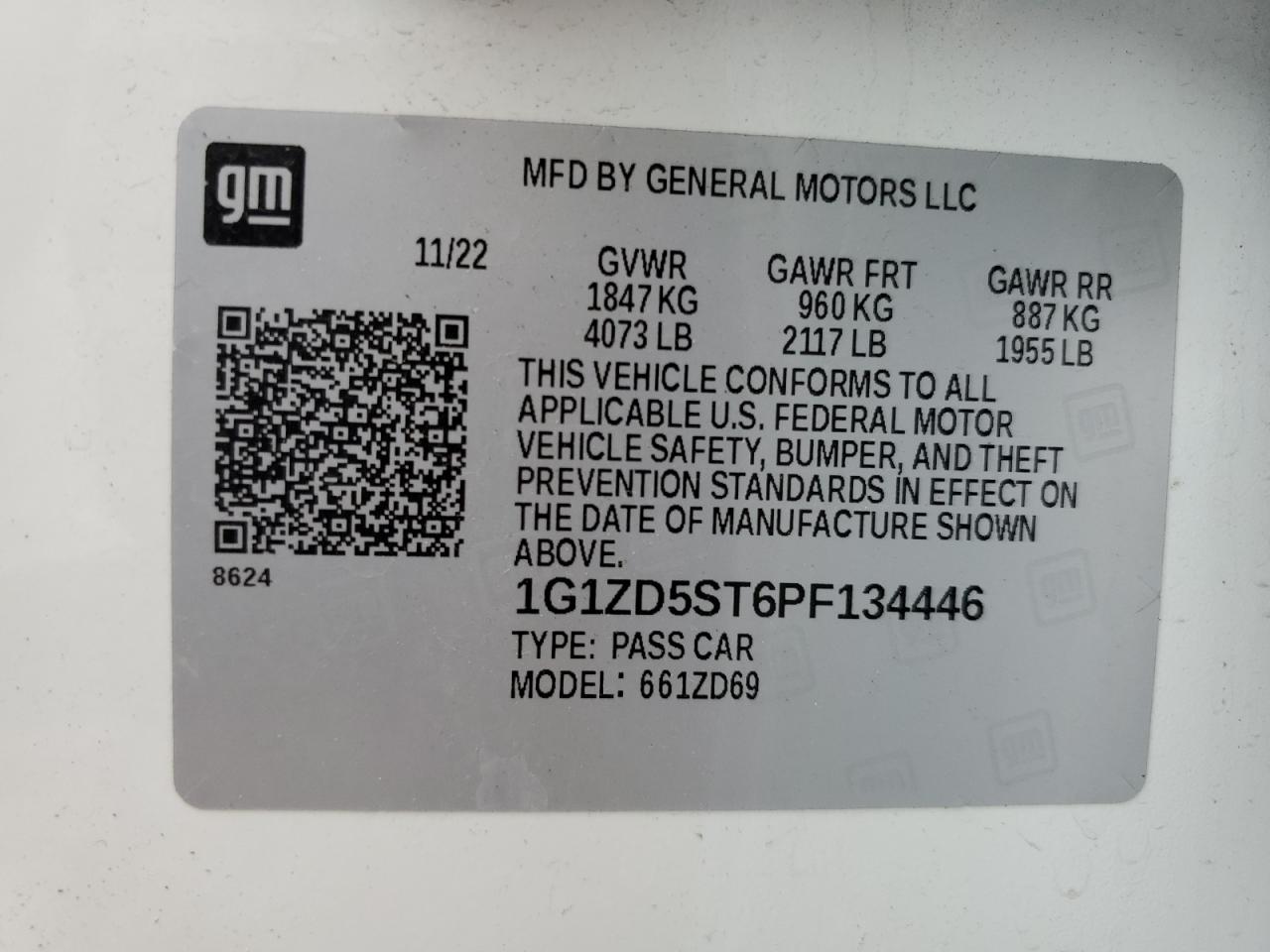 Photo 11 VIN: 1G1ZD5ST6PF134446 - CHEVROLET MALIBU 