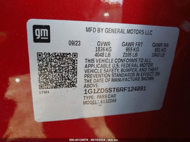 Photo 8 VIN: 1G1ZD5ST6RF124891 - CHEVROLET MALIBU 