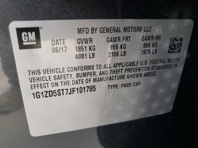 Photo 9 VIN: 1G1ZD5ST7JF101785 - CHEVROLET MALIBU 