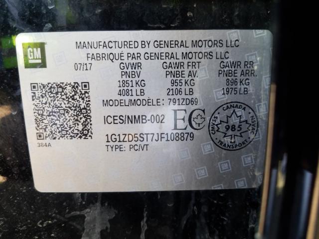 Photo 9 VIN: 1G1ZD5ST7JF108879 - CHEVROLET MALIBU LT 