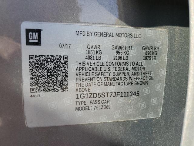 Photo 11 VIN: 1G1ZD5ST7JF111345 - CHEVROLET MALIBU LT 