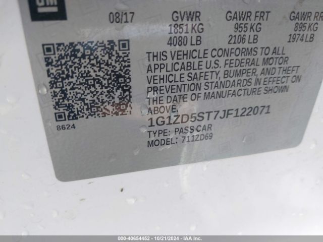 Photo 8 VIN: 1G1ZD5ST7JF122071 - CHEVROLET MALIBU 