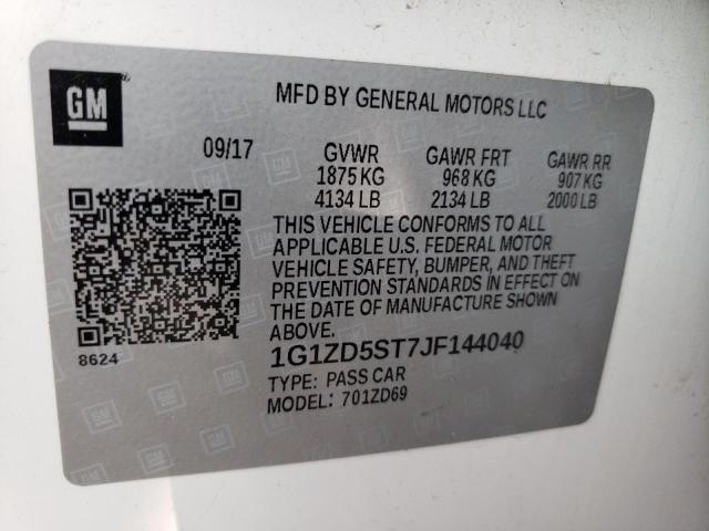 Photo 11 VIN: 1G1ZD5ST7JF144040 - CHEVROLET MALIBU 