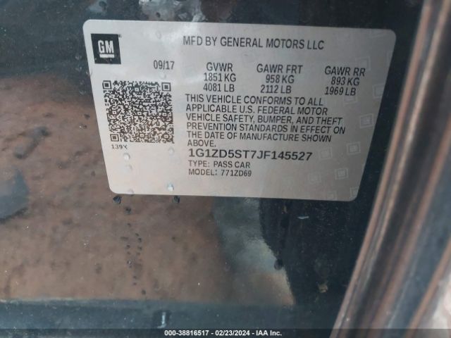 Photo 8 VIN: 1G1ZD5ST7JF145527 - CHEVROLET MALIBU 