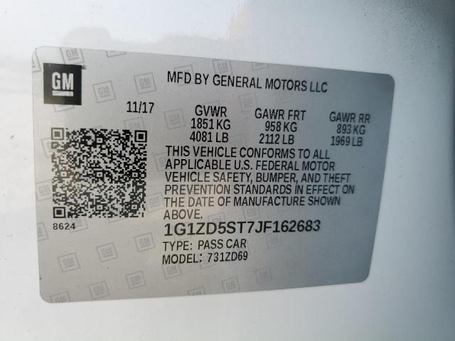 Photo 11 VIN: 1G1ZD5ST7JF162683 - CHEVROLET MALIBU LT 